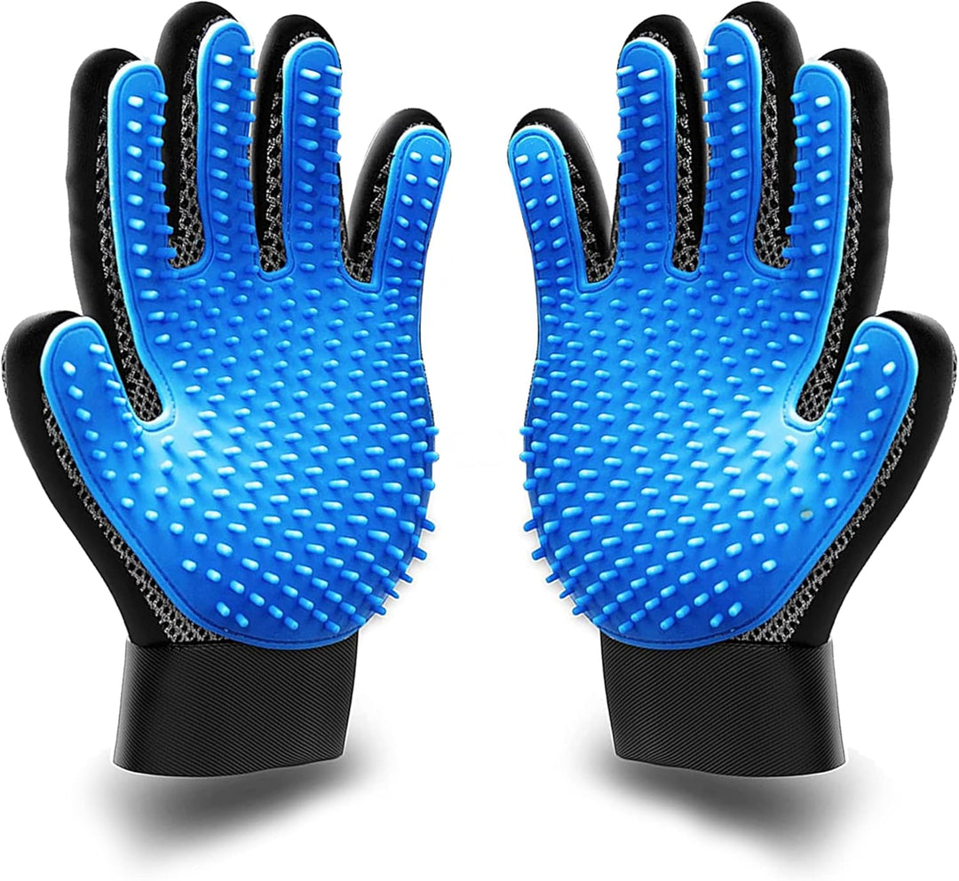 Pet Grooming Gloves – Gentle Deshedding & Massage Tool for Dogs & Cats